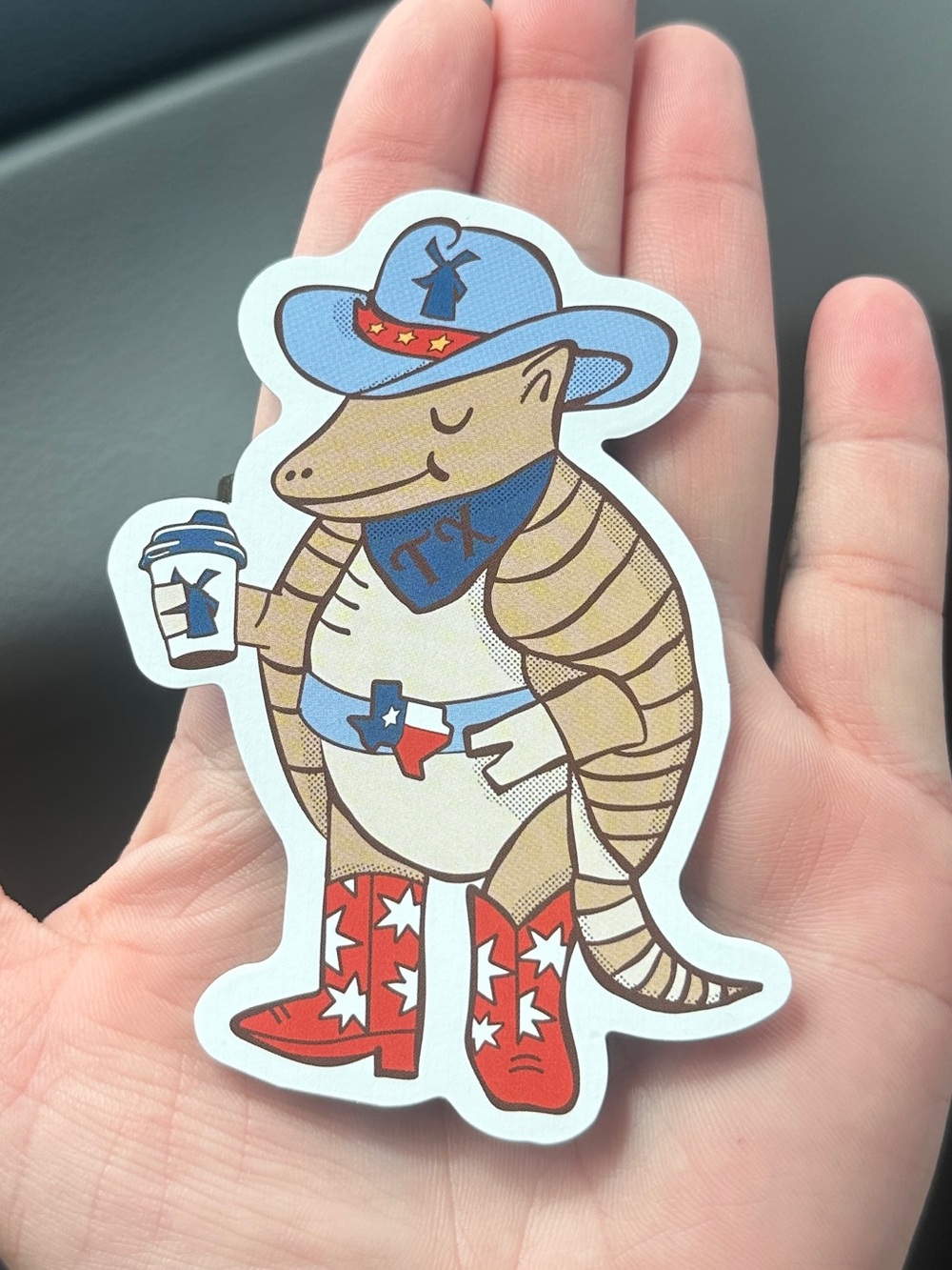 Dutch Bros Texas Armadillo Sticker